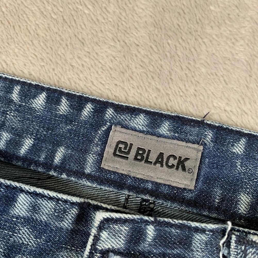 Black Jeans Mens 30x32 Blue Relaxed Straight‎ Leg Distressed Denim Vintage Style - Picture 8 of 14